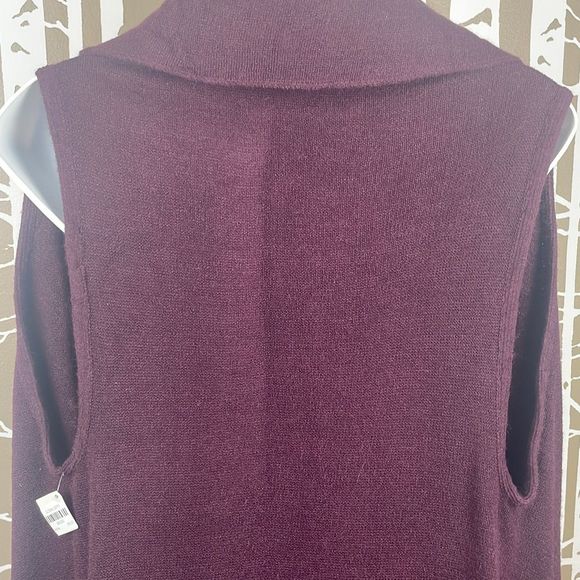 Plum Purple Sweater Knit Circle Vest NEW - Picture 12 of 12